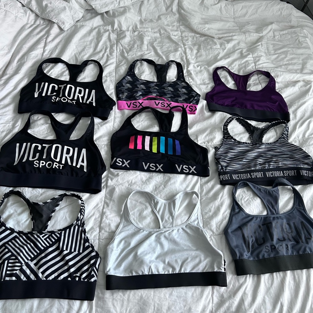 9 Victoria Secret Sports Bra LOT LARGE